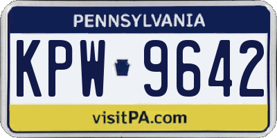 PA license plate KPW9642