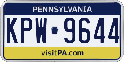 PA license plate KPW9644