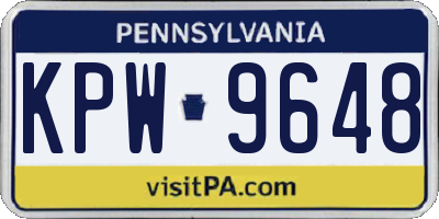 PA license plate KPW9648