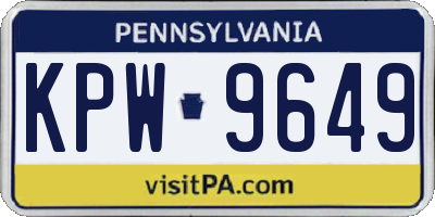 PA license plate KPW9649