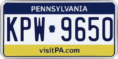PA license plate KPW9650