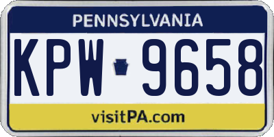 PA license plate KPW9658