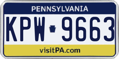 PA license plate KPW9663