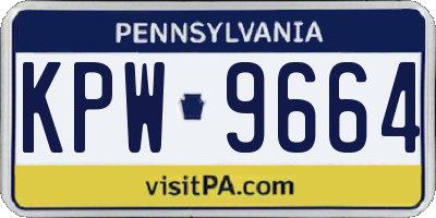 PA license plate KPW9664
