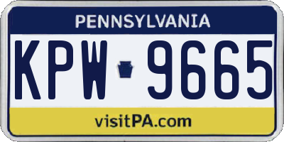 PA license plate KPW9665