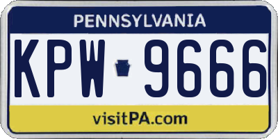 PA license plate KPW9666