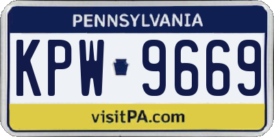 PA license plate KPW9669