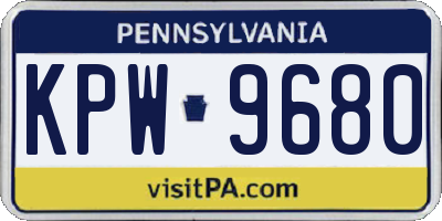 PA license plate KPW9680