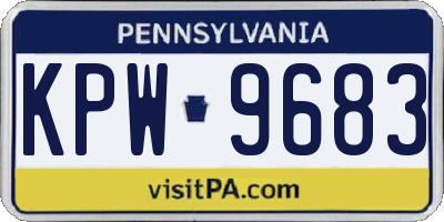 PA license plate KPW9683
