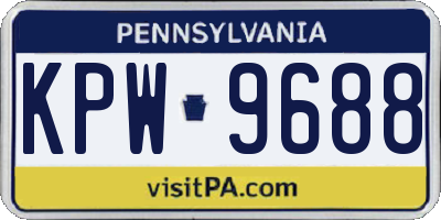 PA license plate KPW9688