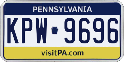 PA license plate KPW9696