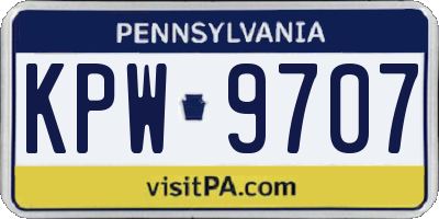 PA license plate KPW9707