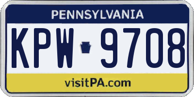 PA license plate KPW9708