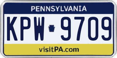 PA license plate KPW9709