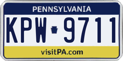 PA license plate KPW9711