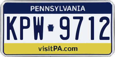 PA license plate KPW9712