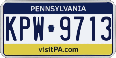 PA license plate KPW9713
