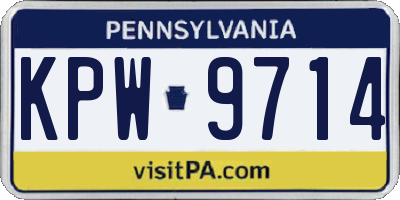 PA license plate KPW9714