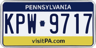 PA license plate KPW9717