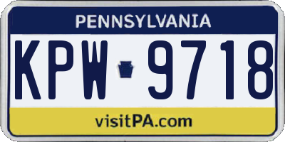 PA license plate KPW9718