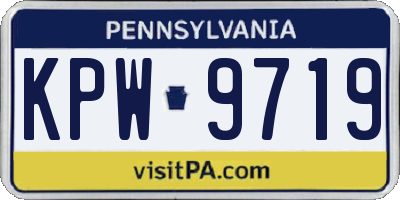 PA license plate KPW9719