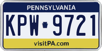 PA license plate KPW9721