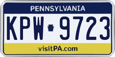 PA license plate KPW9723
