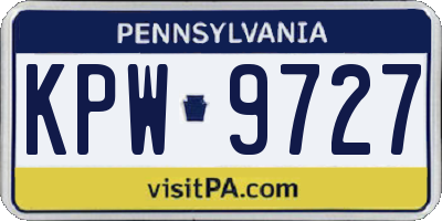PA license plate KPW9727