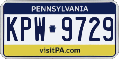 PA license plate KPW9729