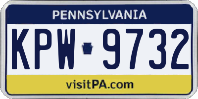 PA license plate KPW9732
