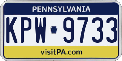 PA license plate KPW9733