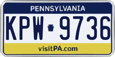 PA license plate KPW9736