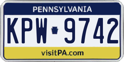 PA license plate KPW9742