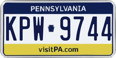 PA license plate KPW9744