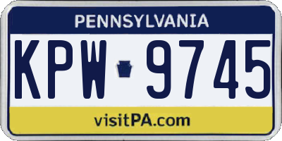 PA license plate KPW9745