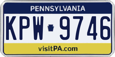 PA license plate KPW9746