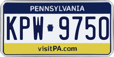 PA license plate KPW9750