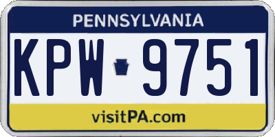PA license plate KPW9751