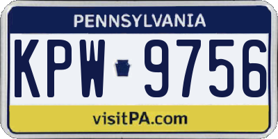 PA license plate KPW9756
