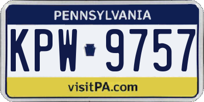 PA license plate KPW9757