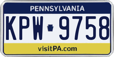 PA license plate KPW9758