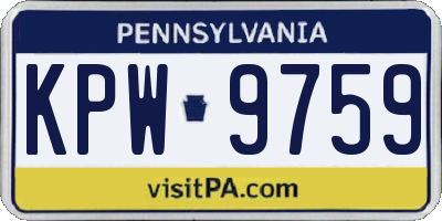 PA license plate KPW9759