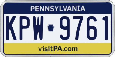 PA license plate KPW9761