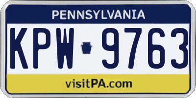 PA license plate KPW9763