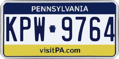 PA license plate KPW9764