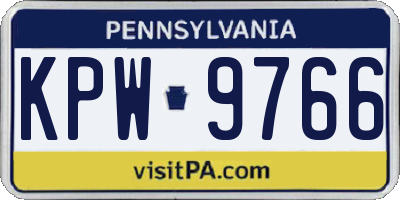 PA license plate KPW9766