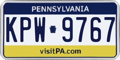 PA license plate KPW9767