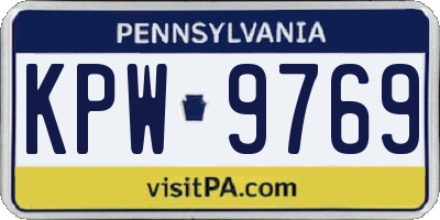 PA license plate KPW9769