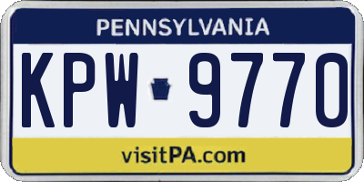 PA license plate KPW9770
