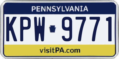 PA license plate KPW9771